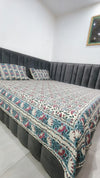 100% Cotton Hand Block Print Bedsheet with 2 Pillow Covers | Premium Floral Double Bed Sheet | Soft & Skin-Friendly